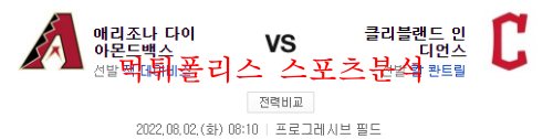 8월2일 MLB 클리블랜드 인디언스 애리조나 다이아몬드백스 분석 먹튀폴리스