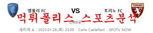 1월28일 세리에A 엠폴리 FC 토리노 FC 해외축구 프리뷰 및 분석 먹튀폴리스