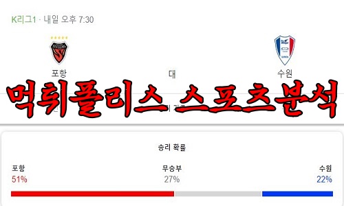 4월25일 K리그1 포항 스틸러스 수원 삼성 블루윙즈 국내 축구 분석 먹튀폴리스