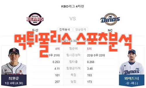 2023년5월30일 KBO 두산 베어스 NC 다이노스